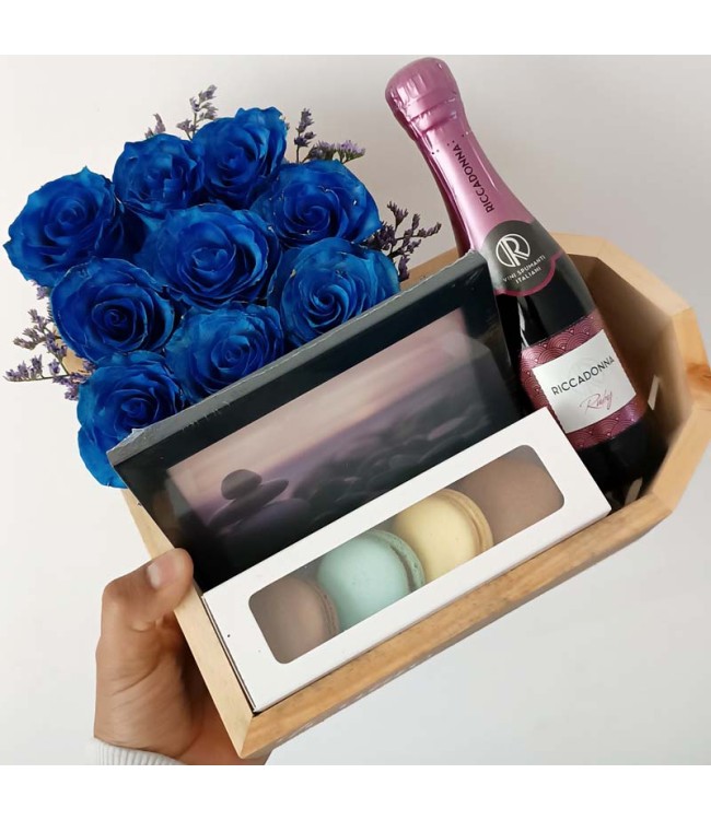 Box de rosas azules Chelsea